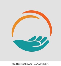 Plantilla de diseño de logotipo de cuidado de manos. Ilustración de icono de Vector de cuidado de manos
