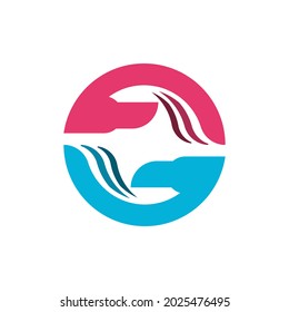 hand care logo design vector icon template