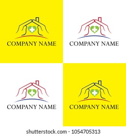 Hand care logo, hand, home care, healthy