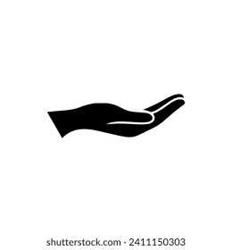 Logotipo de cuidado manual Diseño plano simple sobre fondo blanco