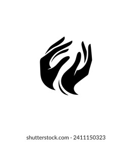 Logotipo de cuidado manual Diseño plano simple sobre fondo blanco