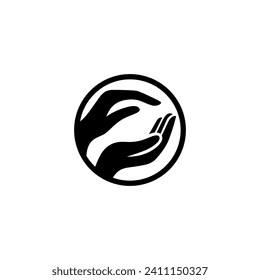 Hand Care Logo Simple Flat Design on White Background