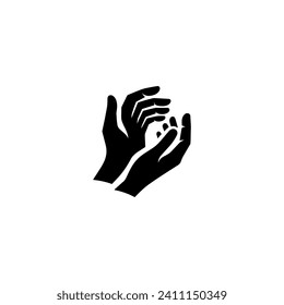 Hand Care Logo Simple Flat Design on White Background