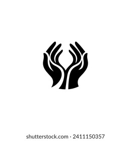 Hand Care Logo Simple Flat Design on White Background