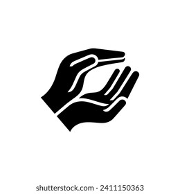 Logotipo de cuidado manual Diseño plano simple sobre fondo blanco