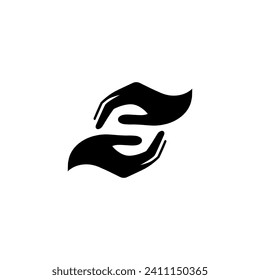 Handpflege-Logo, einfach, flach auf weißem Hintergrund