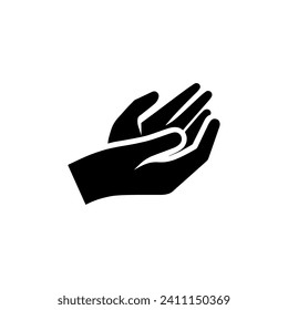 Logotipo de cuidado manual Diseño plano simple sobre fondo blanco