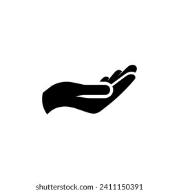 Logotipo de cuidado manual Diseño plano simple sobre fondo blanco