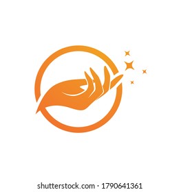 hand care logo and symbol vector