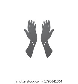 logotipo de cuidado manual y vector de símbolo