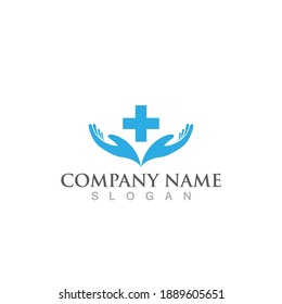Logotipo de cuidado manual e imagen vectorial de símbolo