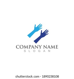Hand care logo and symbol vector