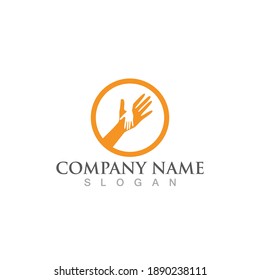 Hand care logo and symbol vector