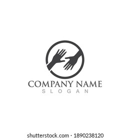 Hand care logo and symbol vector