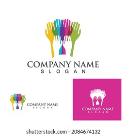 Hand care logo and symbol vector