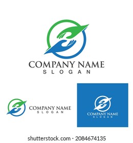 Hand care logo and symbol vector