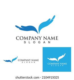 Hand care logo and symbol vector