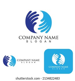 Logo de cuidado manual y plantilla de vector de símbolos eps10