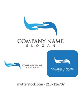 Hand care logo and symbol vector template