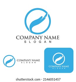 Logo de cuidado manual y plantilla de vector de símbolo