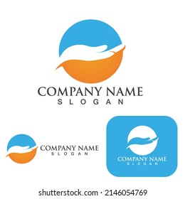 Hand care logo and symbol vector template
