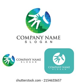 Hand care logo and symbol vector template