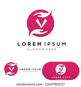 Hand care logo and symbol vector template