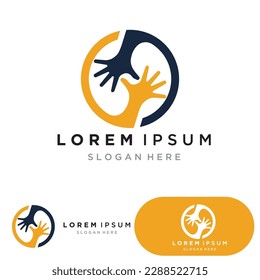 Hand care logo and symbol vector template