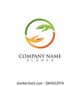 Hand care logo and symbols template icon illustration