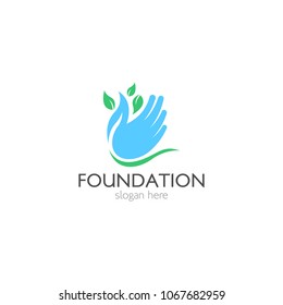 Hand care logo template icon design. Foundation vector illustration business