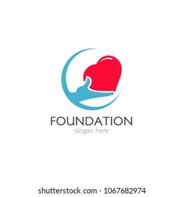 Hand care logo template icon design. Foundation vector illustration business