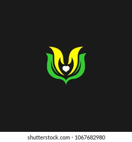 Hand care logo template icon design. Foundation vector illustration business