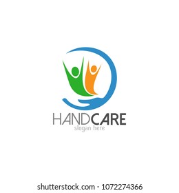 Hand care logo template icon design. Foundation vector illustration business