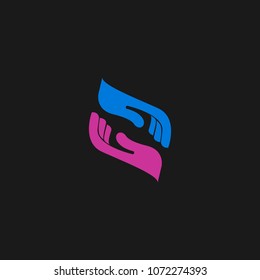 Hand care logo template icon design. Foundation vector illustration business