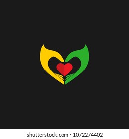 Hand care logo template icon design. Foundation vector illustration business