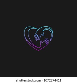 Hand care logo template icon design. Foundation vector illustration business