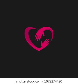 Hand care logo template icon design. Foundation vector illustration business