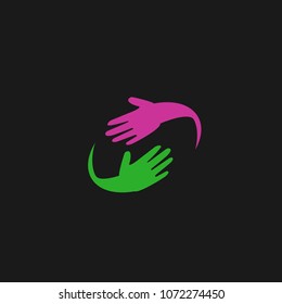 Hand care logo template icon design. Foundation vector illustration business
