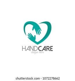 Hand care logo template icon design. Foundation vector illustration business