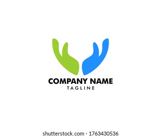 Hand care logo template icon design