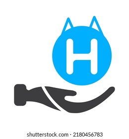 Hand Care Logo Template On Letter H. Creative letter H Logo Design Vector Template.