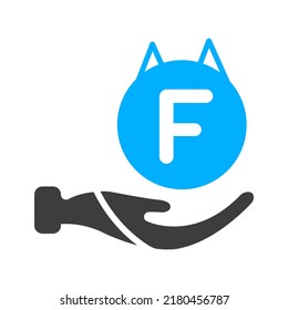 Plantilla De Logotipo De Cuidado De La Mano En La Letra F. Letra creativa F Plantilla vectorial de diseño de logotipo.