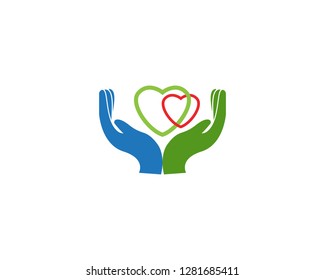 Hand care logo template vector design business