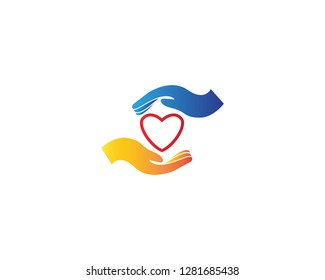 Hand care logo template vector design business