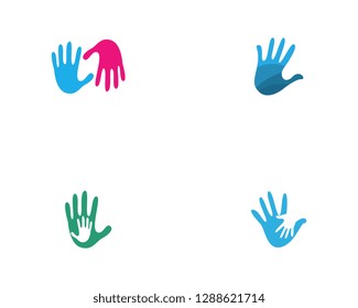 Hand care logo template vector icon business