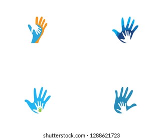 Hand care logo template vector icon business