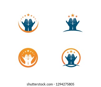 Hand Care Logo Template vector icon Business - Vector