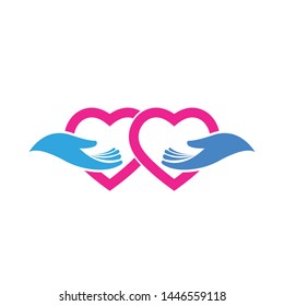 Hand care logo template vector icon business