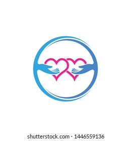 Hand care logo template vector icon business