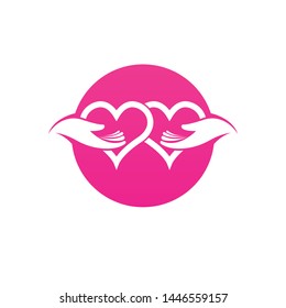 Hand care logo template vector icon business